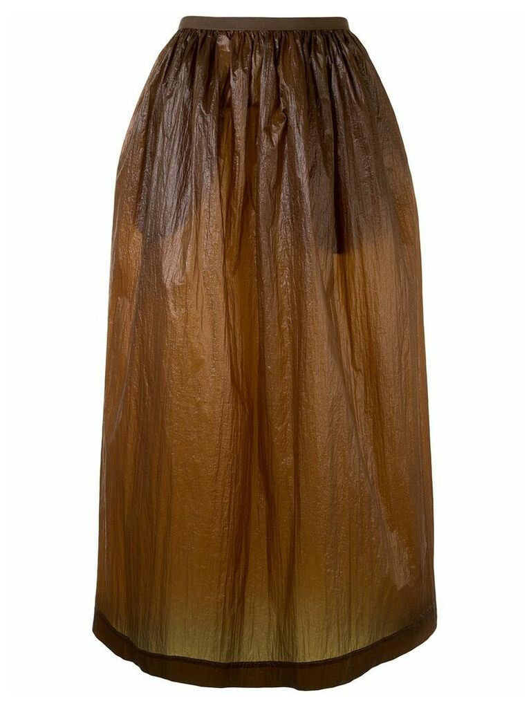 Uma Wang crinkled midi skirt - Brown