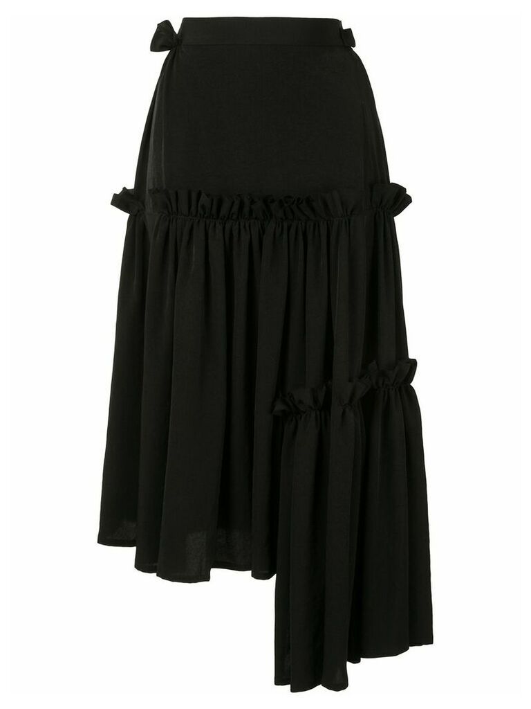 Yohji Yamamoto ruffled asymmetrical skirt - Black