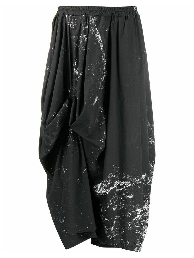 Barbara Bologna marble-print draped skirt - Black