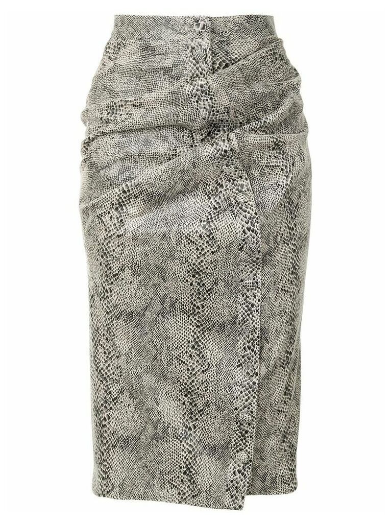 Y/Project snakeskin print pencil skirt - NEUTRALS