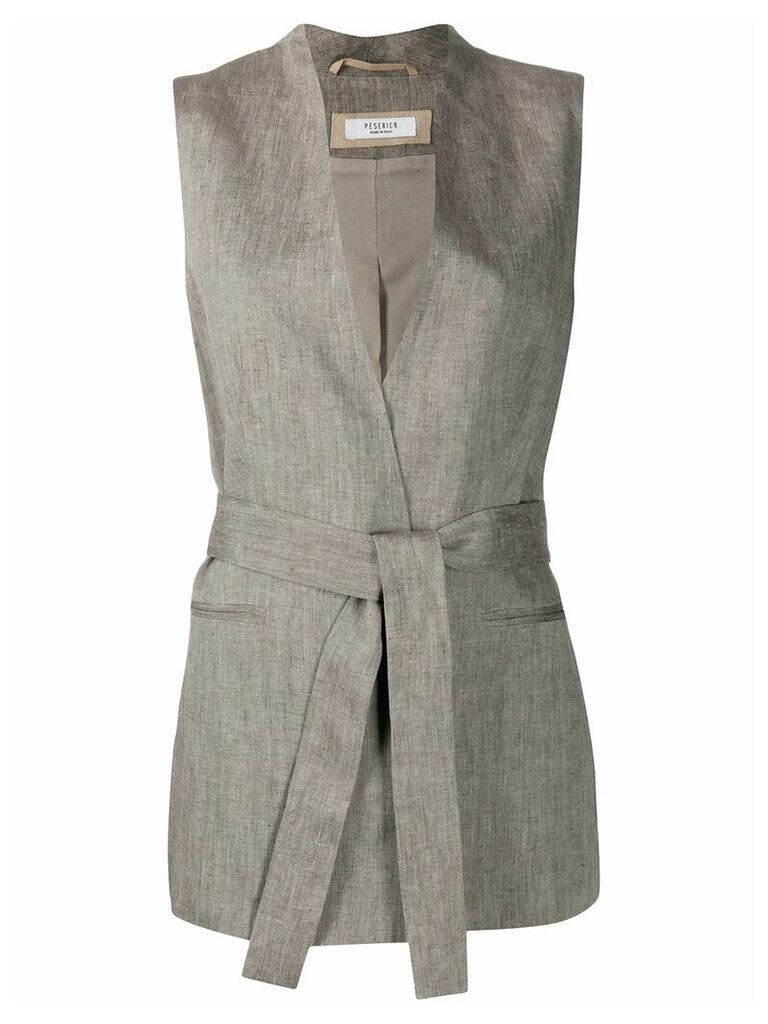 Peserico belted wrap-style waistcoat - Brown