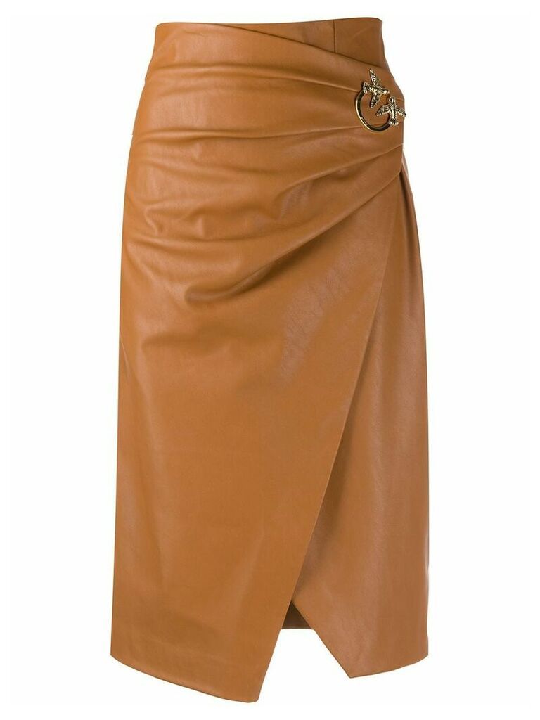 Pinko asymmetric wrap skirt - Brown