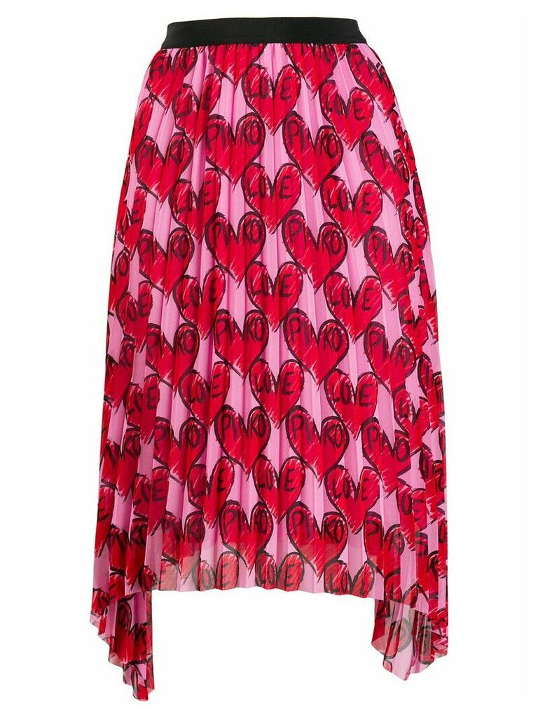 Pinko Love print pleated skirt