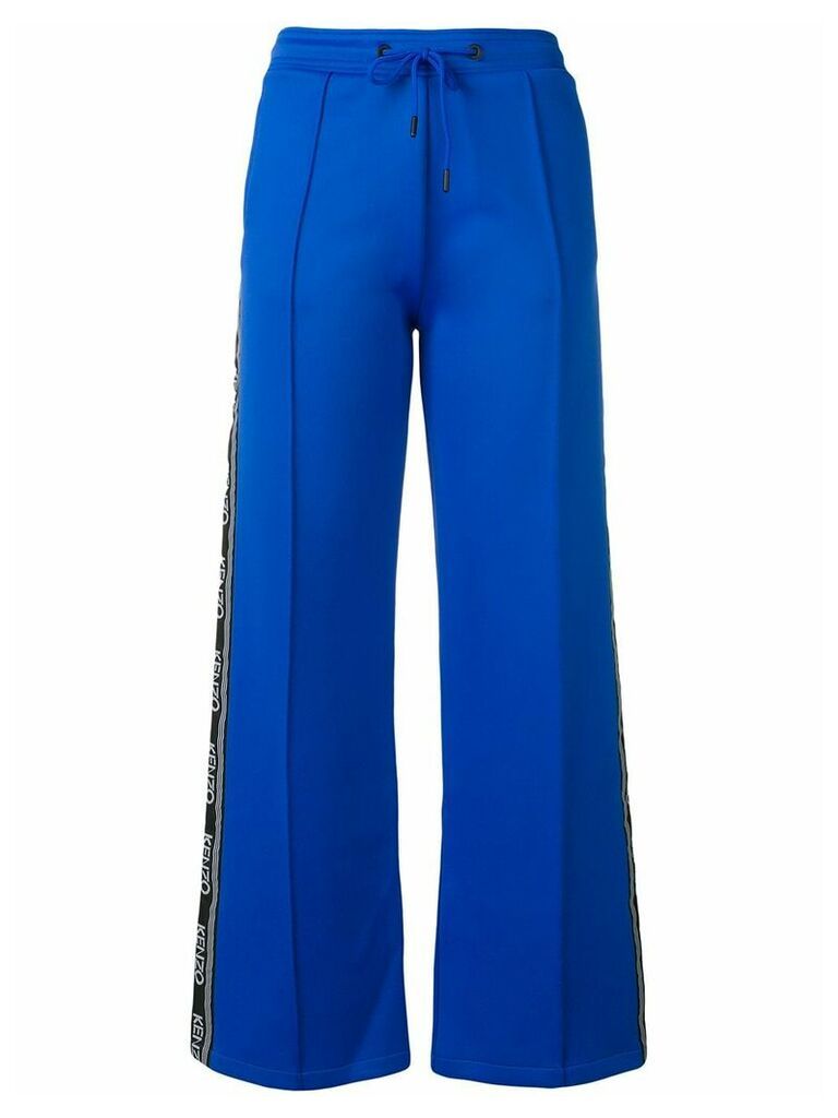 Kenzo logo stripe track trousers - Blue