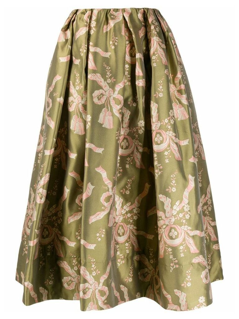 Simone Rocha bow print full skirt - Green
