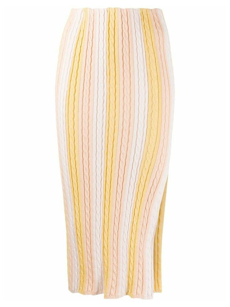 Marco De Vincenzo front slit knitted skirt - Neutrals