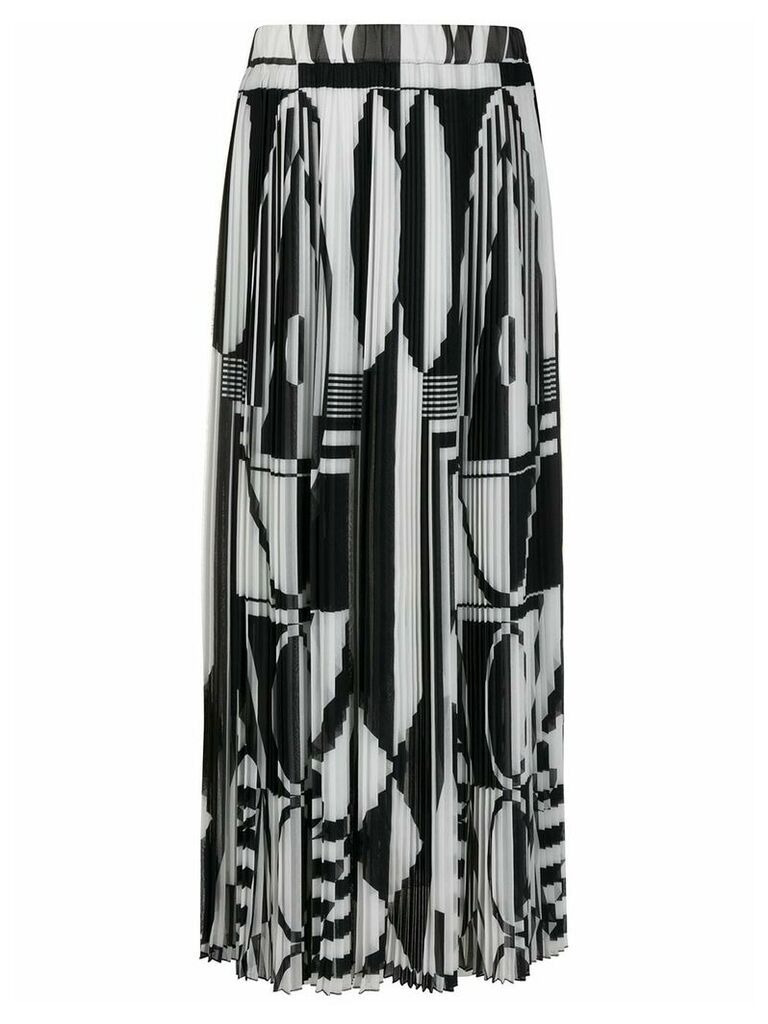 Balmain geometric-print pleated skirt - Black