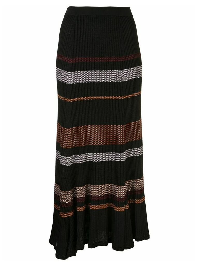 Proenza Schouler zig zag stripe knitted skirt - Black