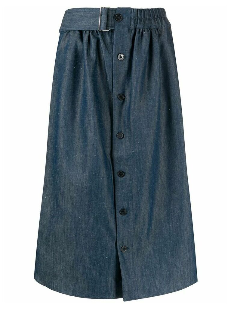 Maison Kitsuné belted denim skirt - Blue