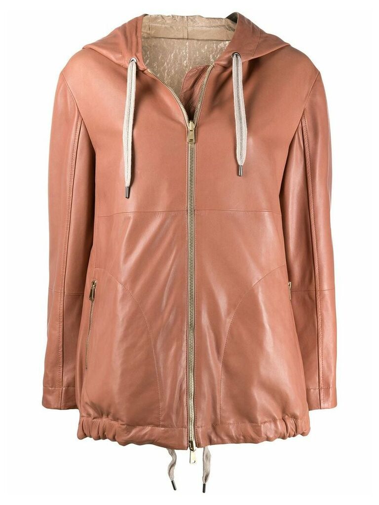 Brunello Cucinelli mid-length hooded parka - PINK