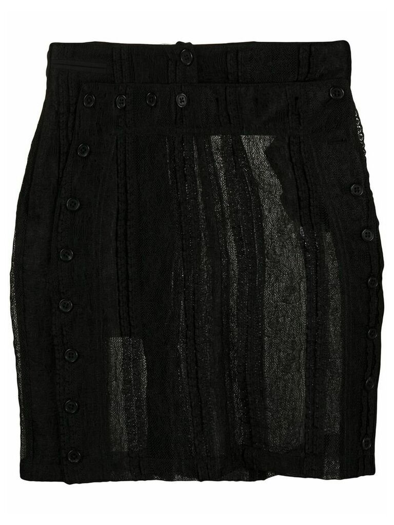 Ann Demeulemeester knitted style buttoned skirt - Black
