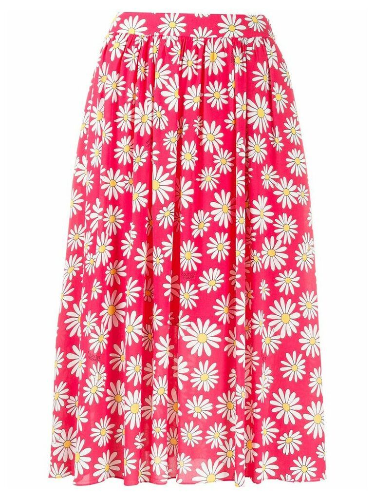 Moschino daisy print pleated skirt - PINK