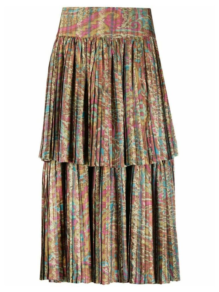 A.N.G.E.L.O. Vintage Cult 1990s abstract printed pleated skirt - PINK