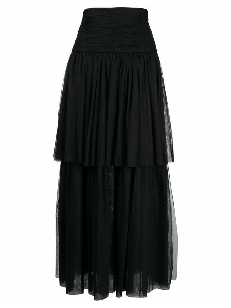 Chanel Pre-Owned 1990s ruffled pleated skirt - Black