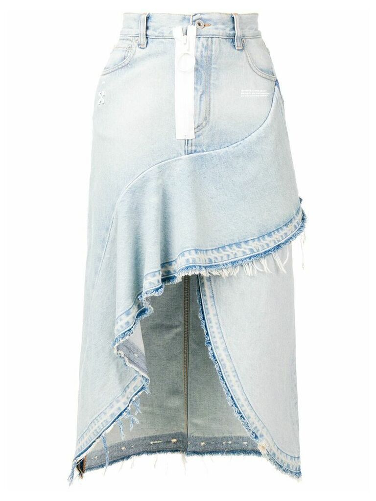 Off-White asymmetric denim skirt - Blue
