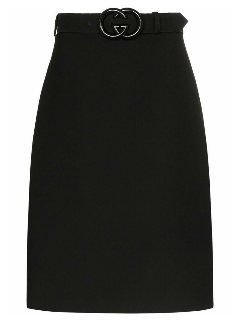Gucci GG belted midi skirt - Black