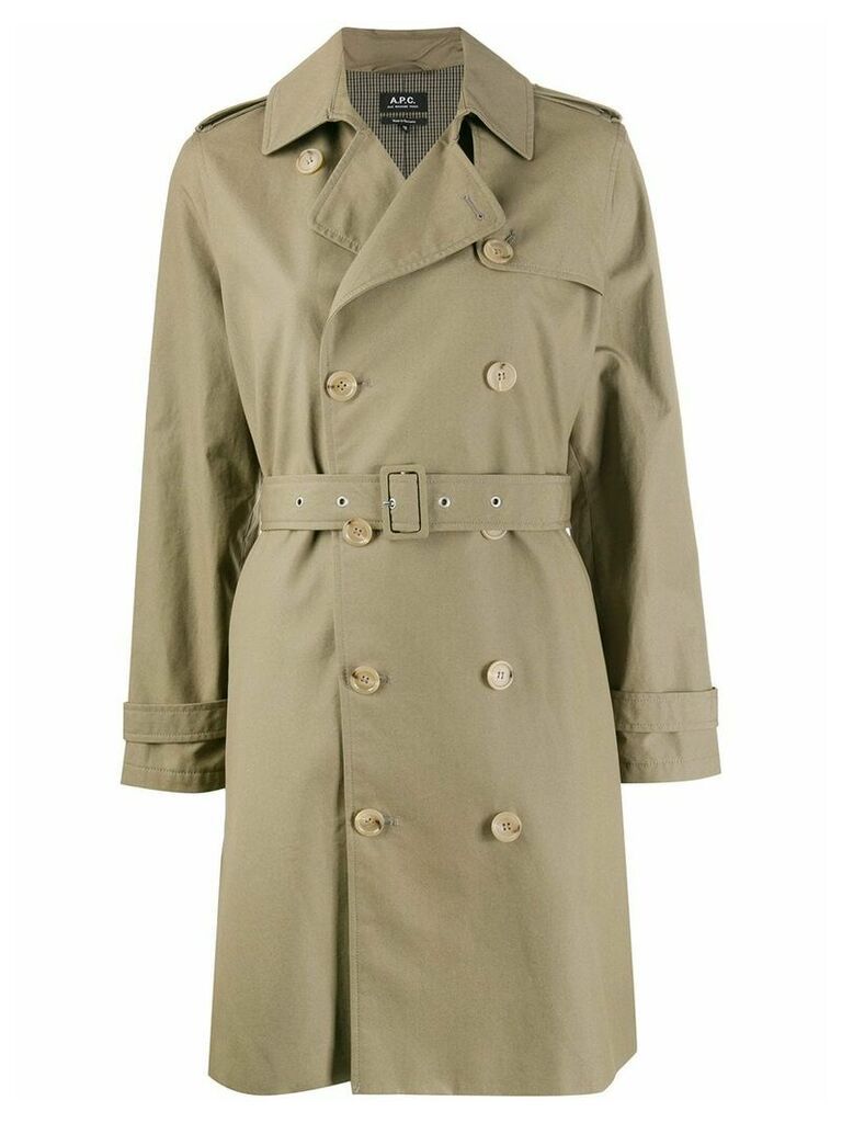 A.P.C. double-breasted trench coat - Green