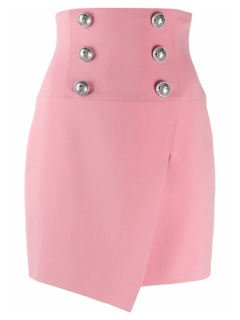 Balmain button-embellished skirt - PINK