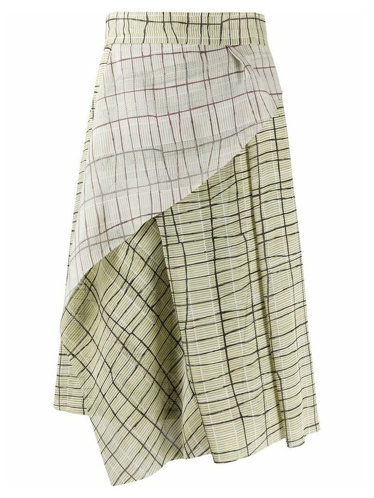 Chalayan asymmetric pleated skirt - Green