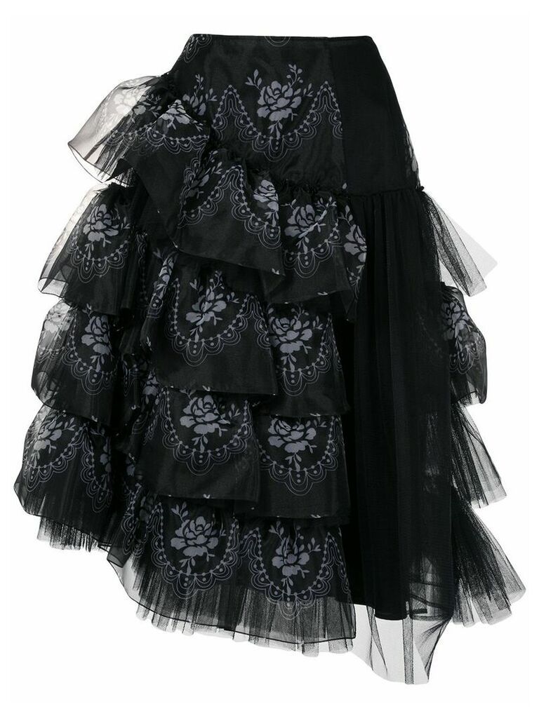 Simone Rocha tulle tiered skirt - Black