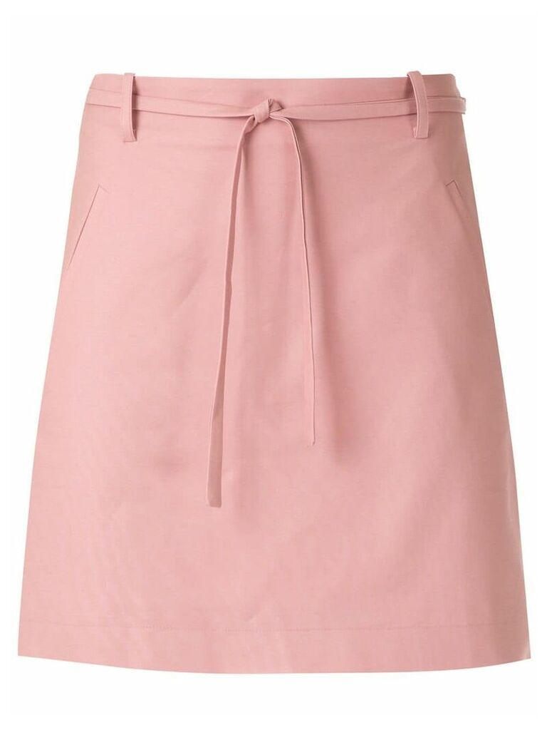 Egrey tie waist double pocket skirt - PINK
