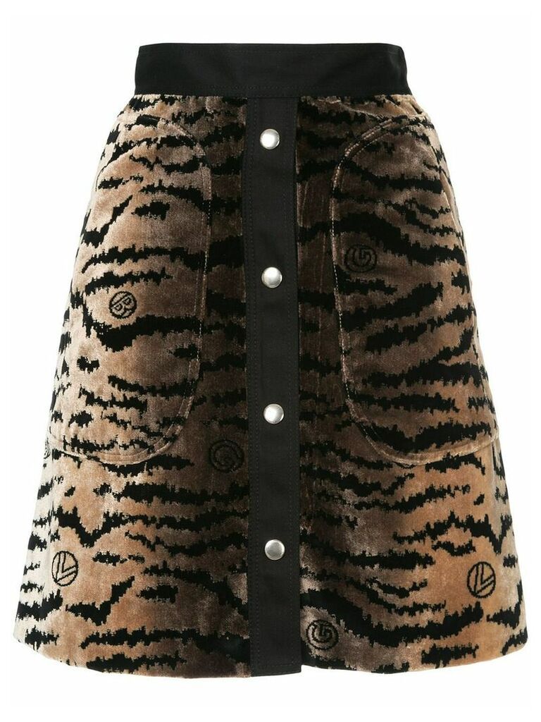Giambattista Valli contrast fabric skirt - Brown