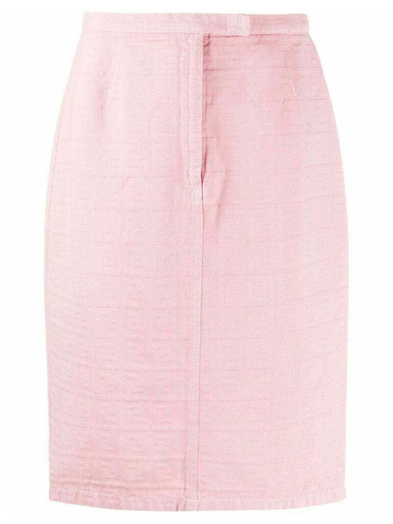 Fendi Pre-Owned 1980s jacquard monogram straight-fit skirt - PINK