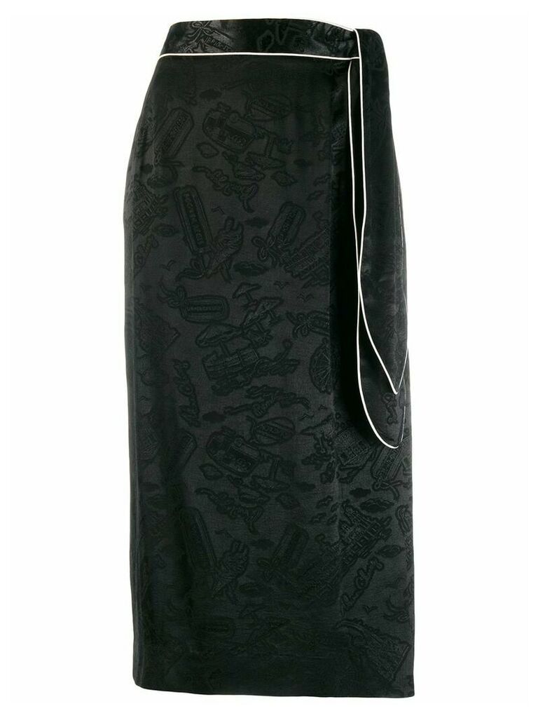 Alexa Chung all-over print skirt - Black