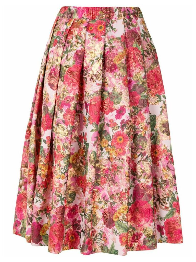 Comme Des Garçons floral print full skirt - Red