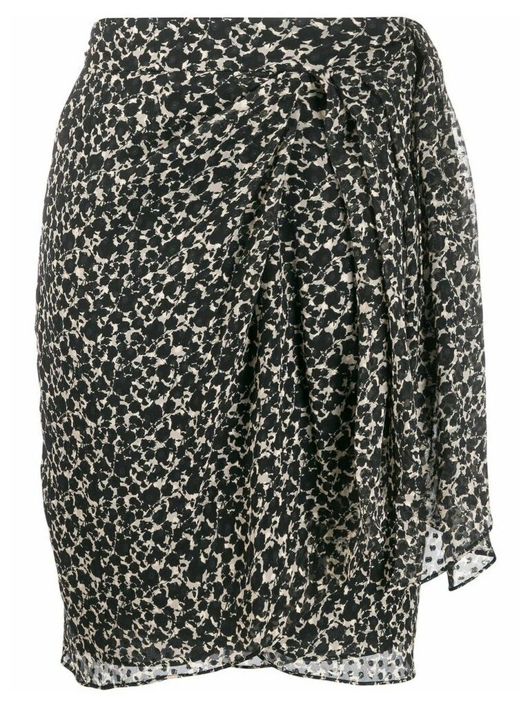 IRO asymmetric floral midi skirt - Black