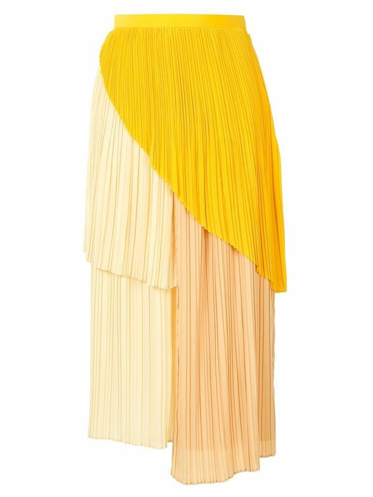 AKIRA NAKA asymmetric pleated skirt - Yellow