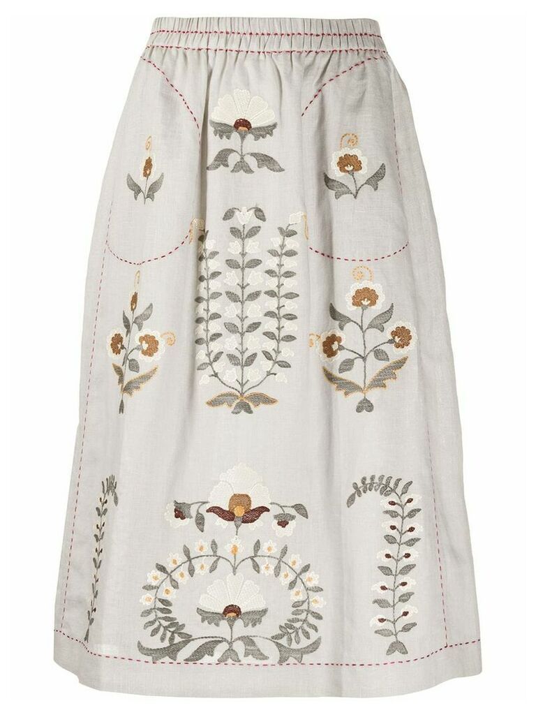 Vita Kin Siam embroidered skirt - Grey