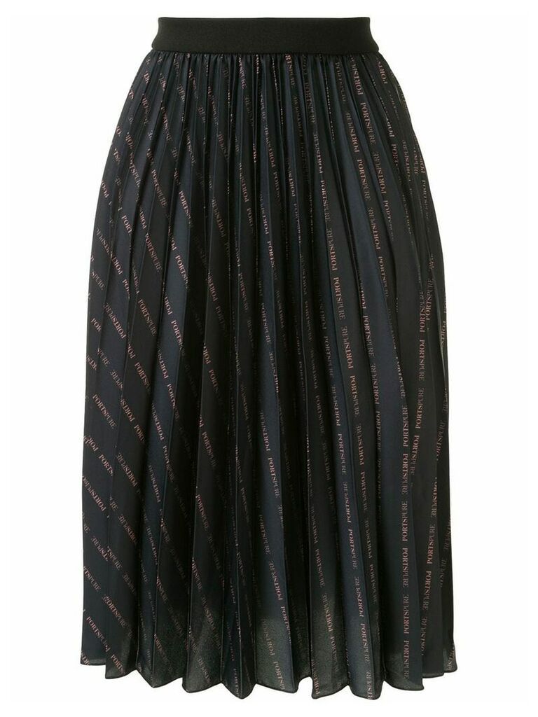 PortsPURE logo-print pleated midi skirt - Black