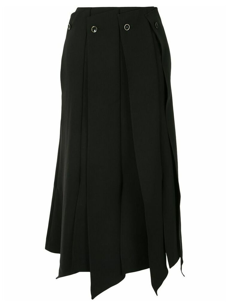 AKIRA NAKA pleated midi skirt - Black