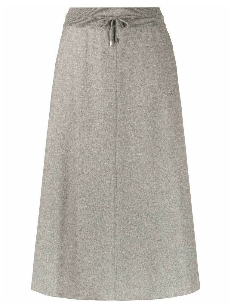 Loro Piana drawstring waist midi skirt - Grey