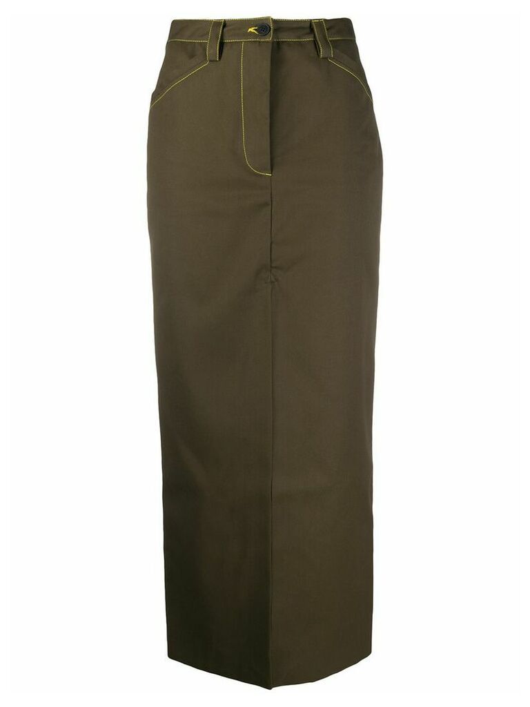 Sunnei long-line pencil skirt - Green