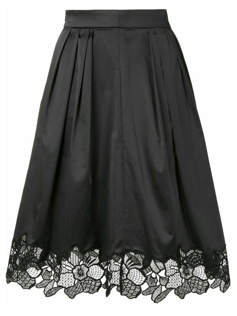Paule Ka lace trim skirt - Black