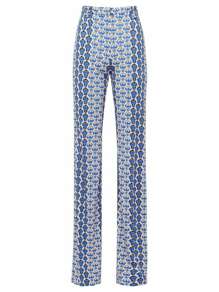 Prada floral print trousers - Blue