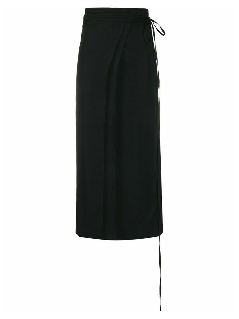 Lemaire wraparound side-tie midi skirt - Black