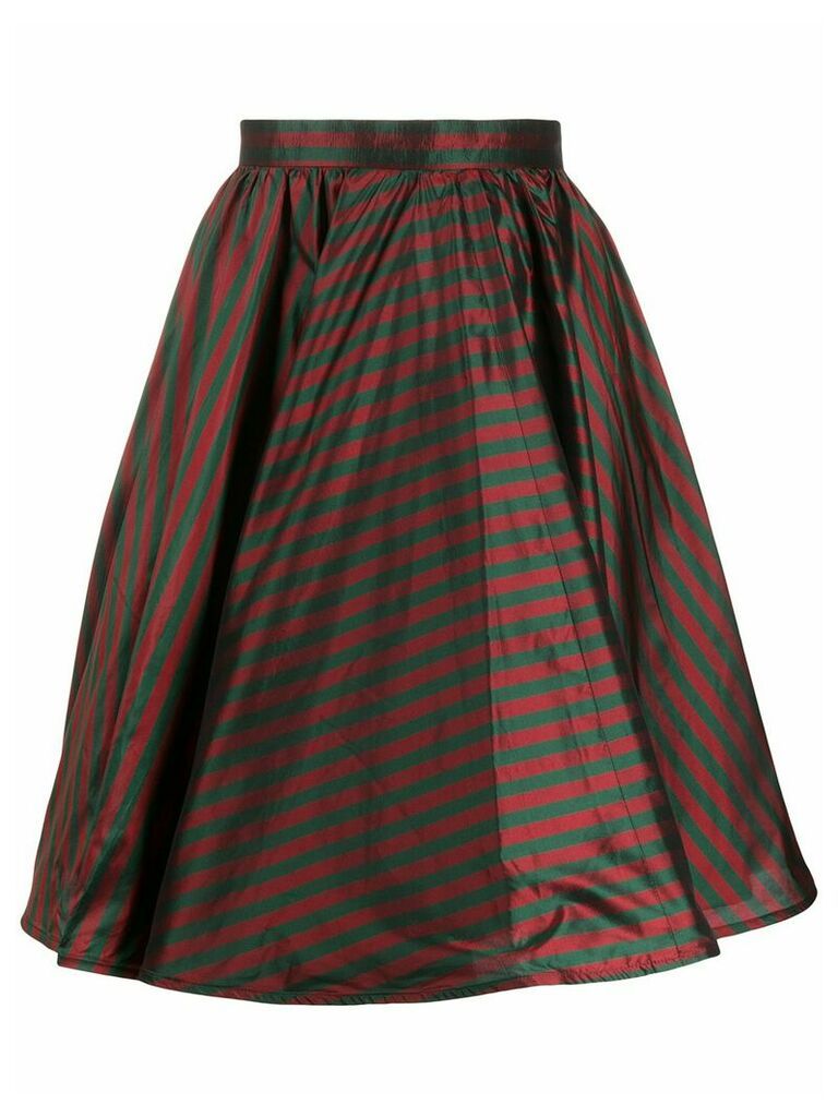 Gucci Pre-Owned 1990s stripe print silk skirt - Red