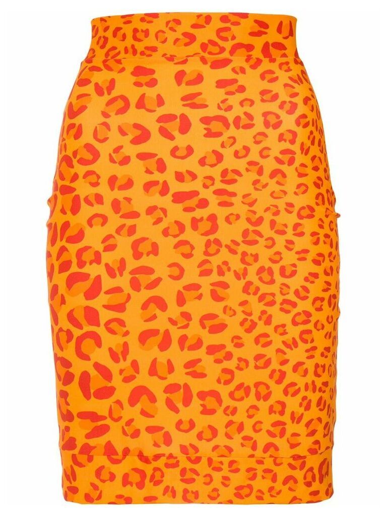 Amir Slama leopard print skirt - ORANGE