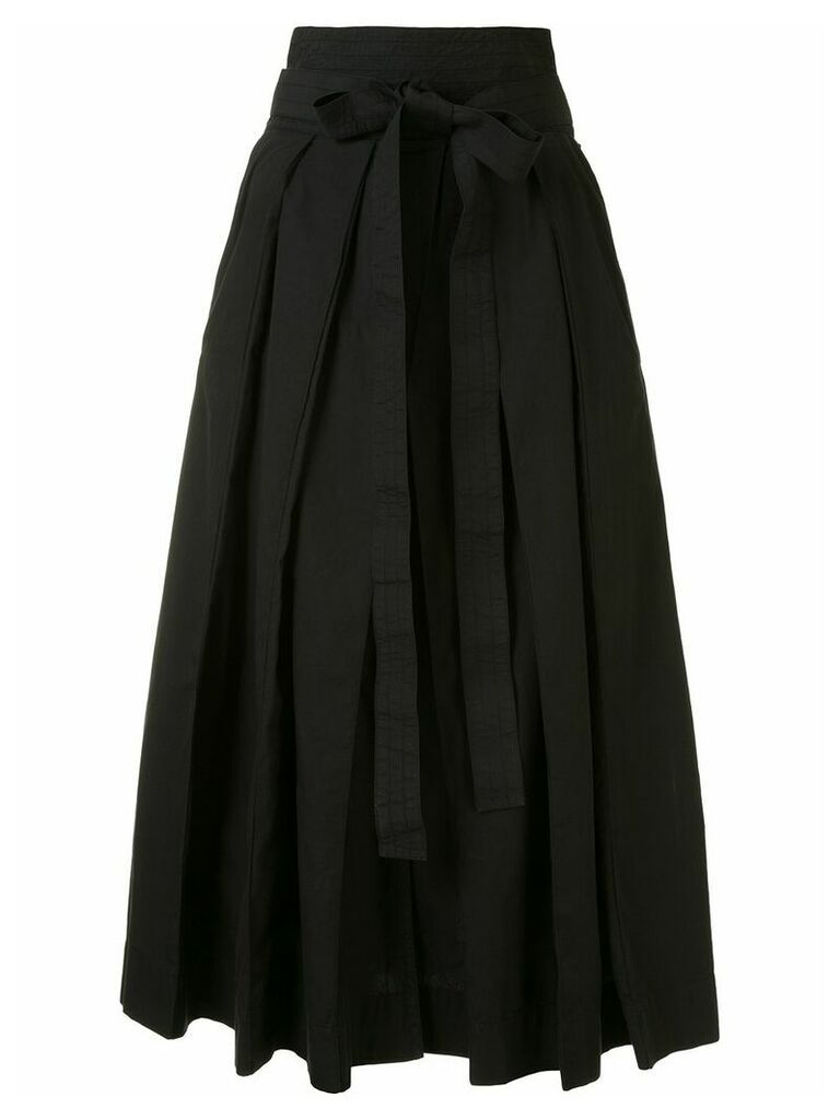 Lemaire high-rise pleated tie waist midi skirt - Black