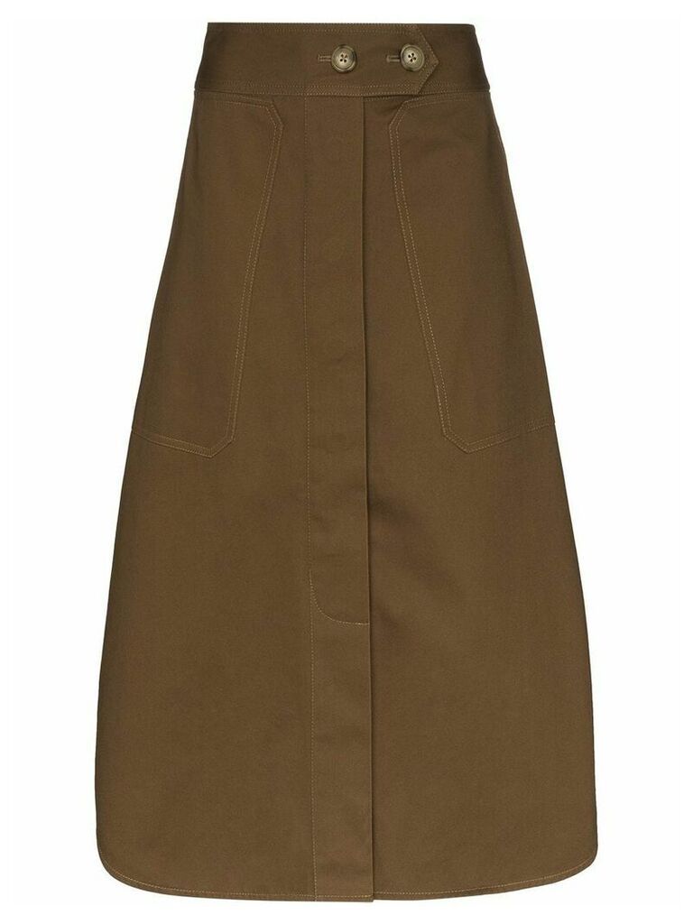 Lee Mathews drill midi skirt - Green