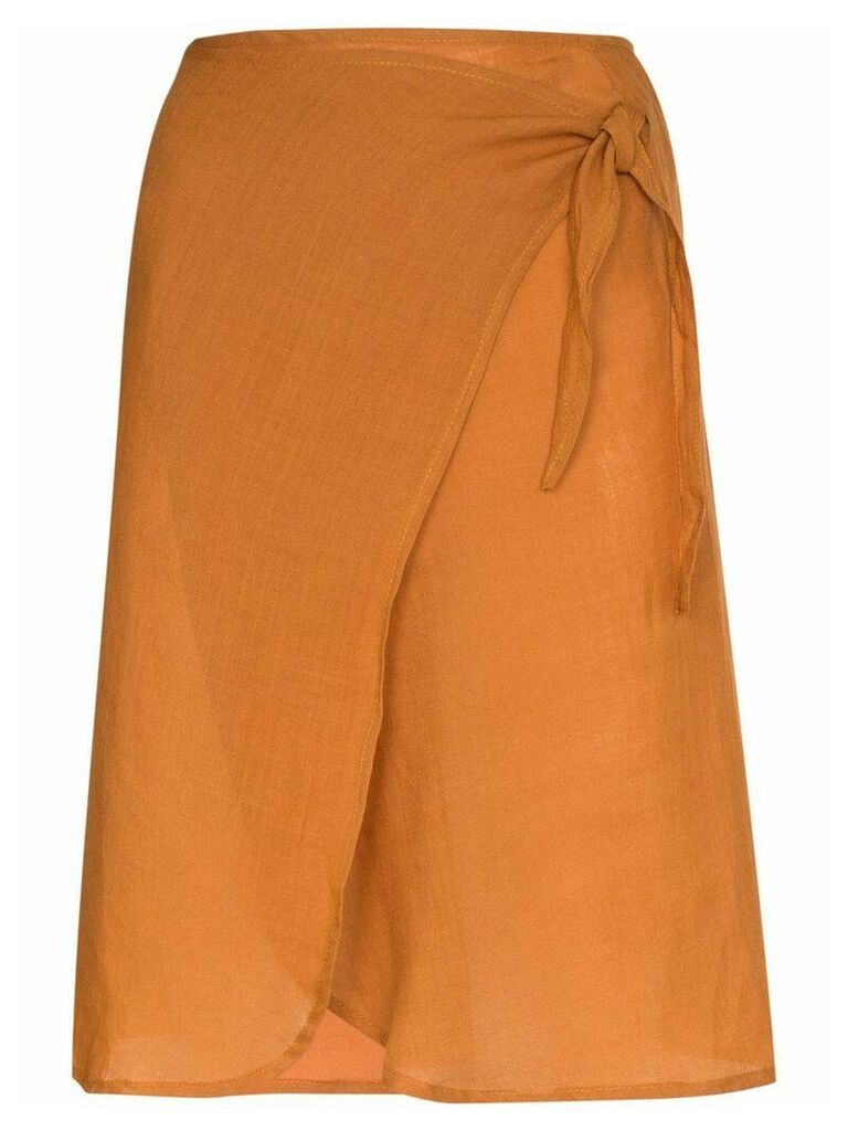 Anemone high-waisted wrap skirt - ORANGE