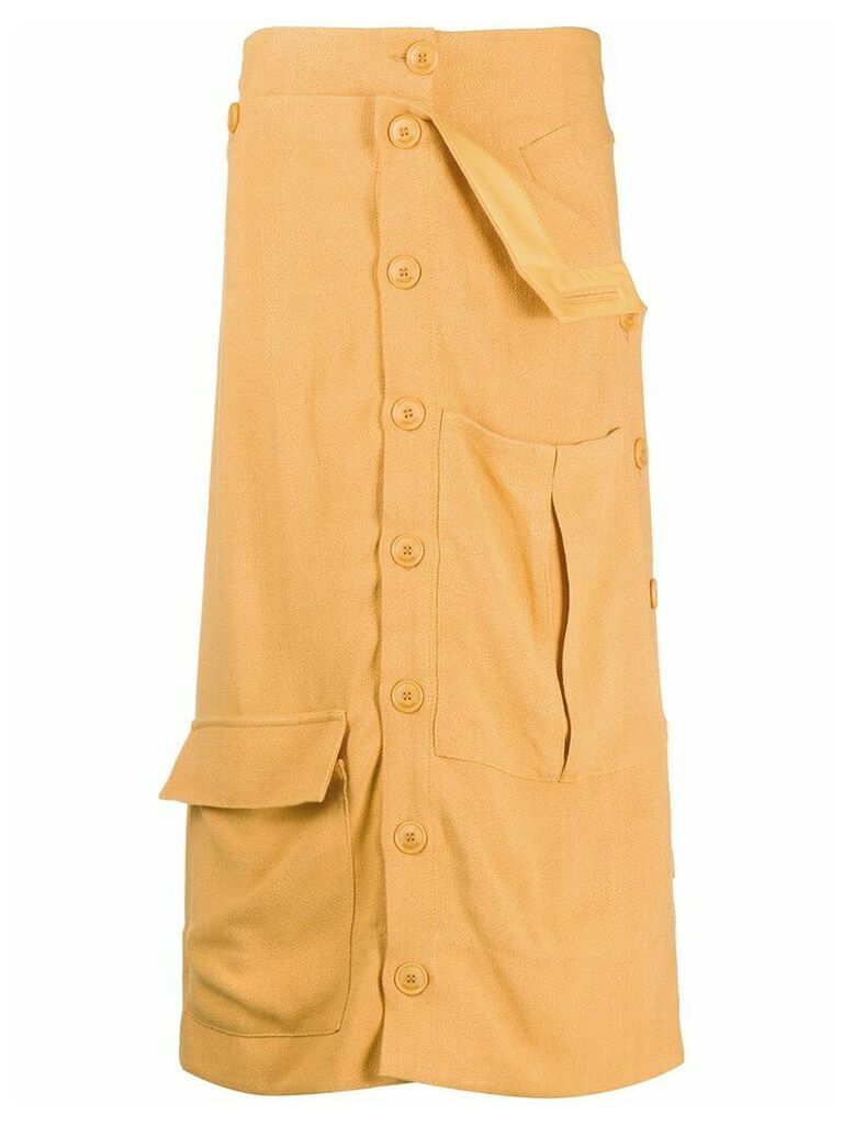 Jacquemus button-up midi skirt - ORANGE