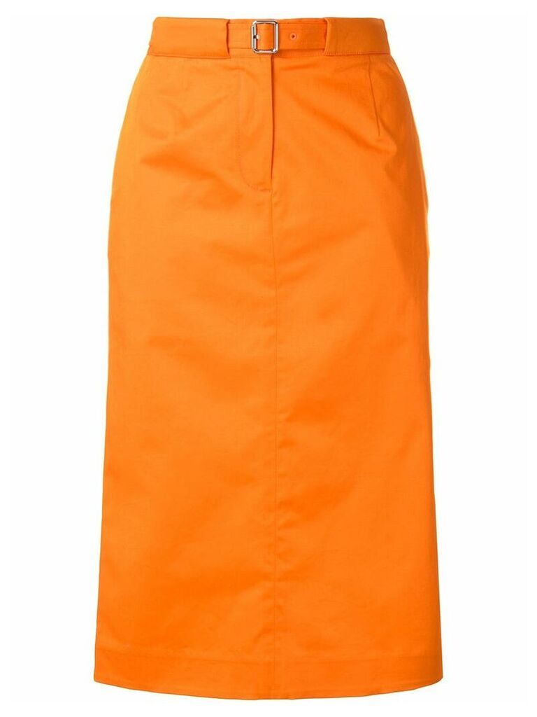 CK Calvin Klein belted pencil skirt - ORANGE