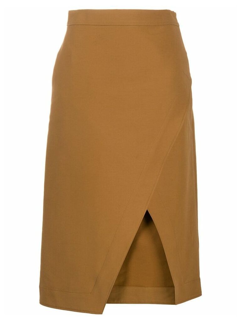 Victoria Victoria Beckham wrap front skirt - NEUTRALS