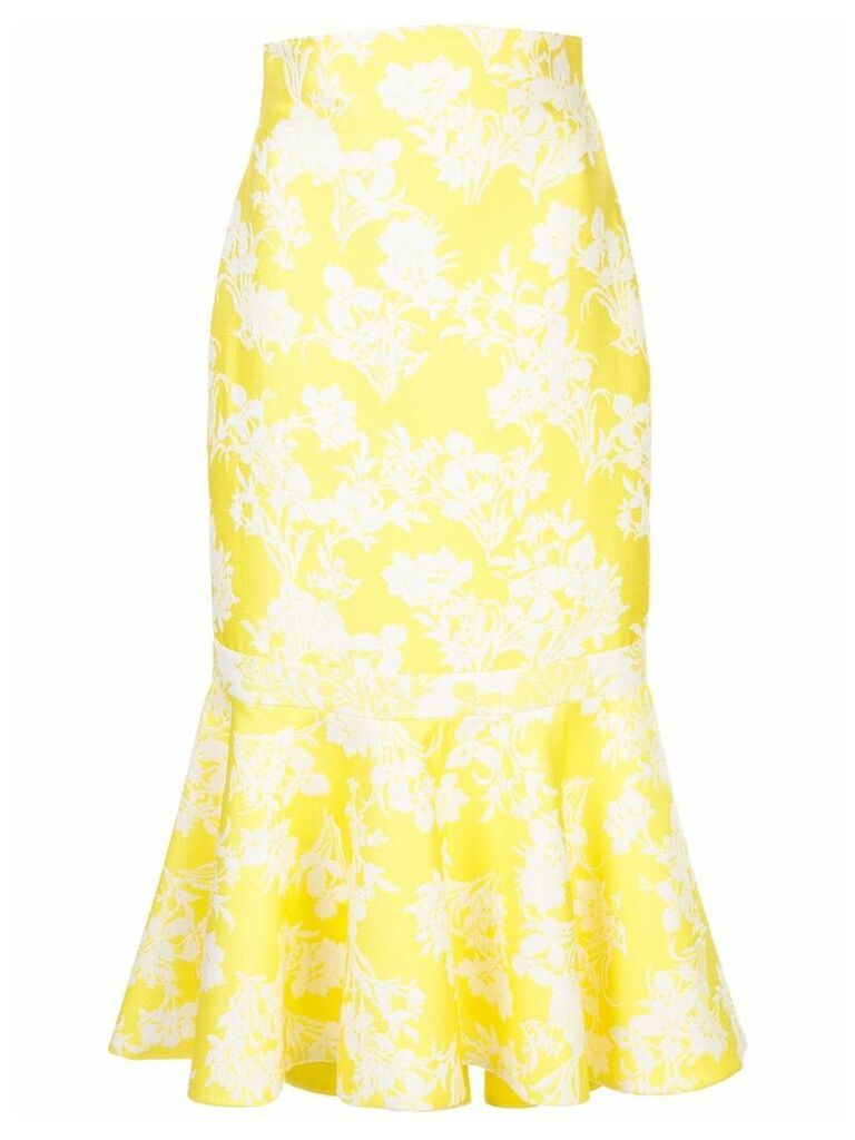 Alexis floral jacquard skirt - Yellow