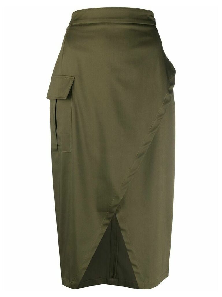 L'Autre Chose wrap-style midi skirt - Green