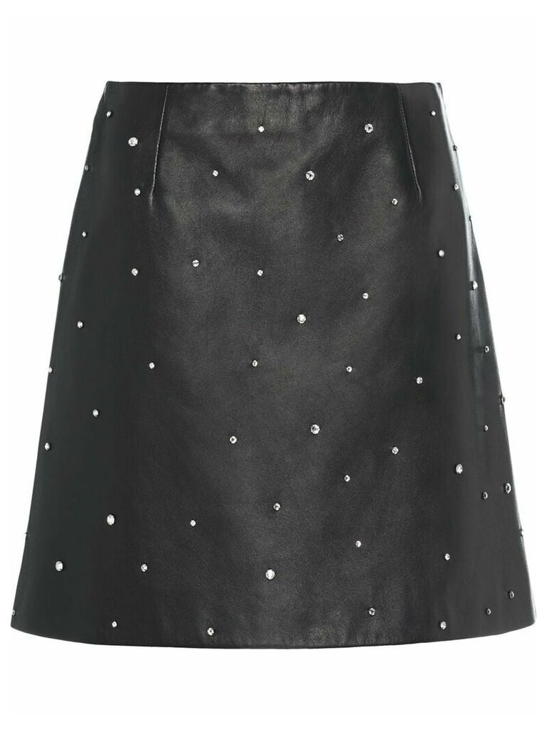 Miu Miu crystal-embellished leather skirt - Black